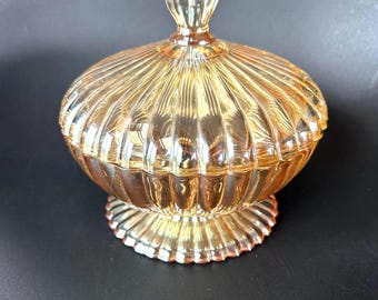 Bonbonnière vintage irisée par Jeanette Glass