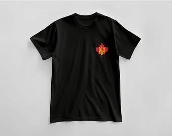 Maple leaf with trident Ukrainian T-shirt