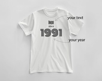 Personal t-shirt with  date of birth. 100% Cotton, Soft Touch