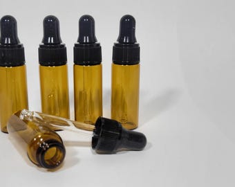 Amber glass bottle 5 ml, Oil Dropper Bottles