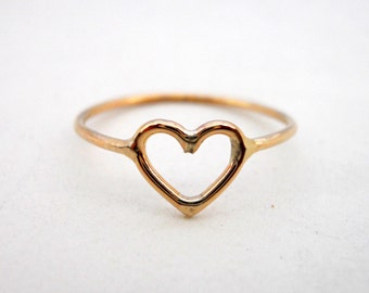 14k filled ring heart gold heka
