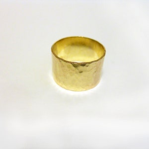 Super Wide Hammered Band Ring 10mm 14k Gold Filled image 5