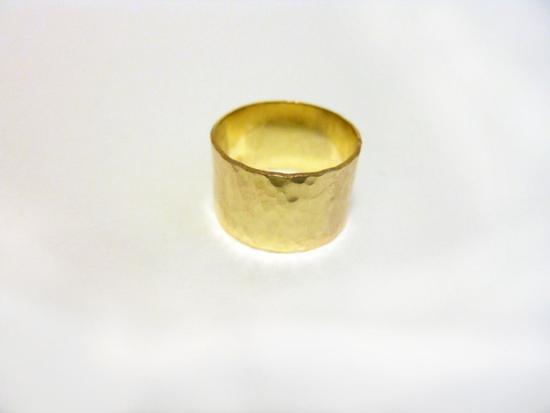 Super Wide Hammered Band Ring 10mm 14k Gold Filled image 5