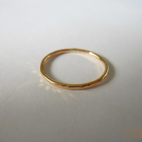 Stacking Hammered Ring -- 14k Gold Filled