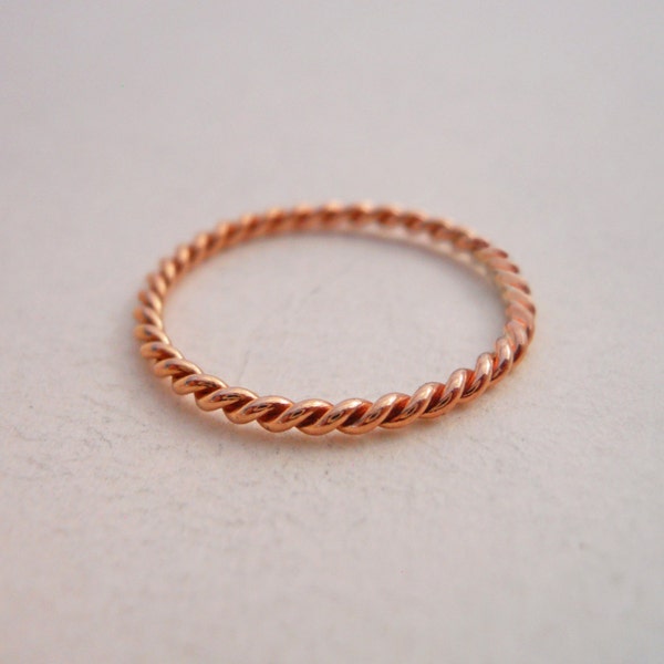 Mini Twist Stacking Ring - 14k Rose Gold Filled