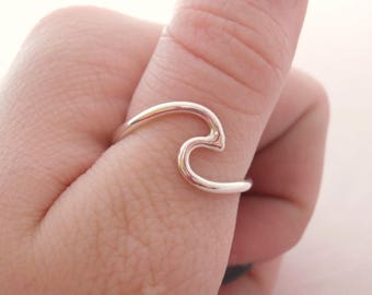 Sterling Silver Ocean Wave Ring