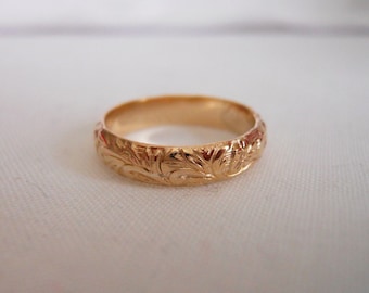 4mm Musterband Ring 14k Gold Fill