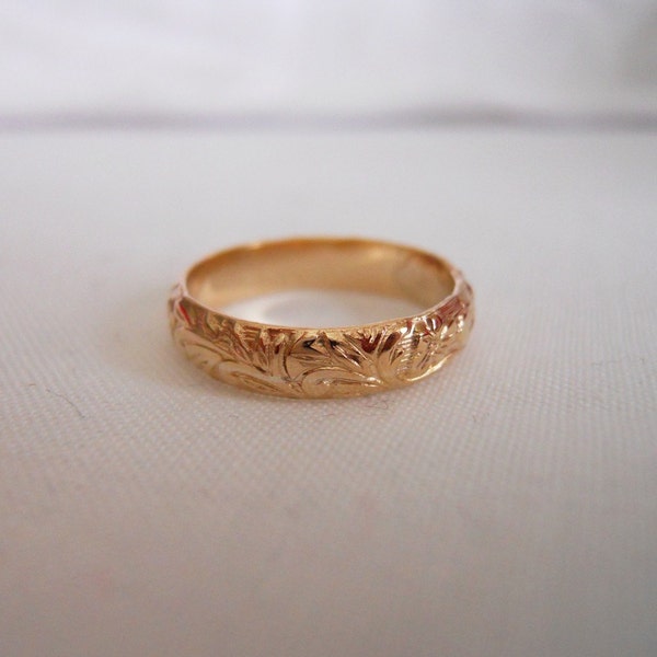 4mm Pattern Band Ring 14k Gold Filled