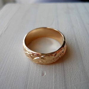 14K gold filled Heavy Pattern Band Ring image 4