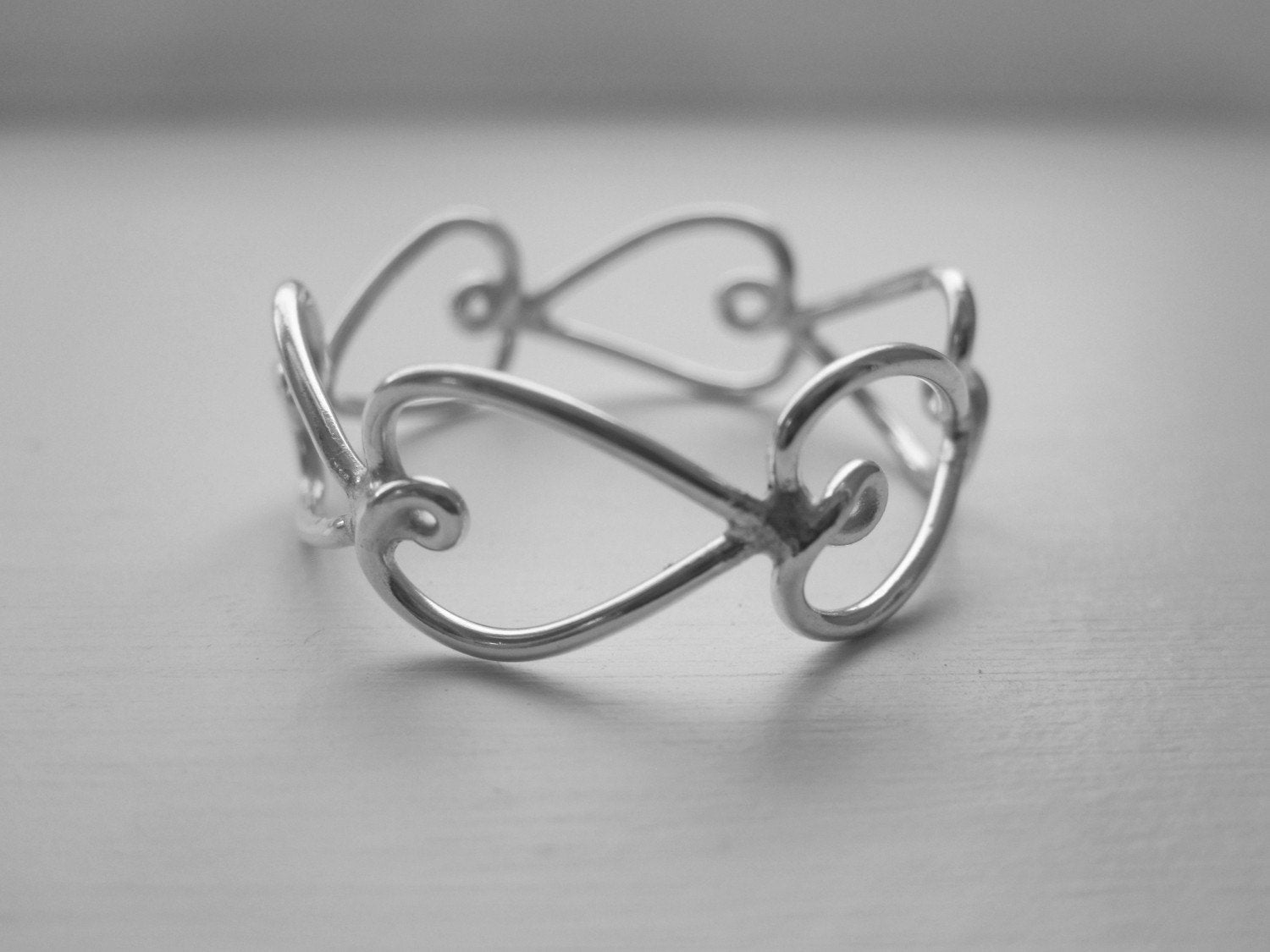 925 Sterling Silver Inlaid Zircon Heart Ring