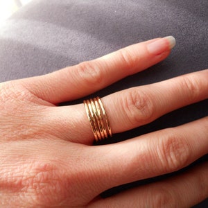 Stacking Hammered Ring 14k Gold Filled image 3