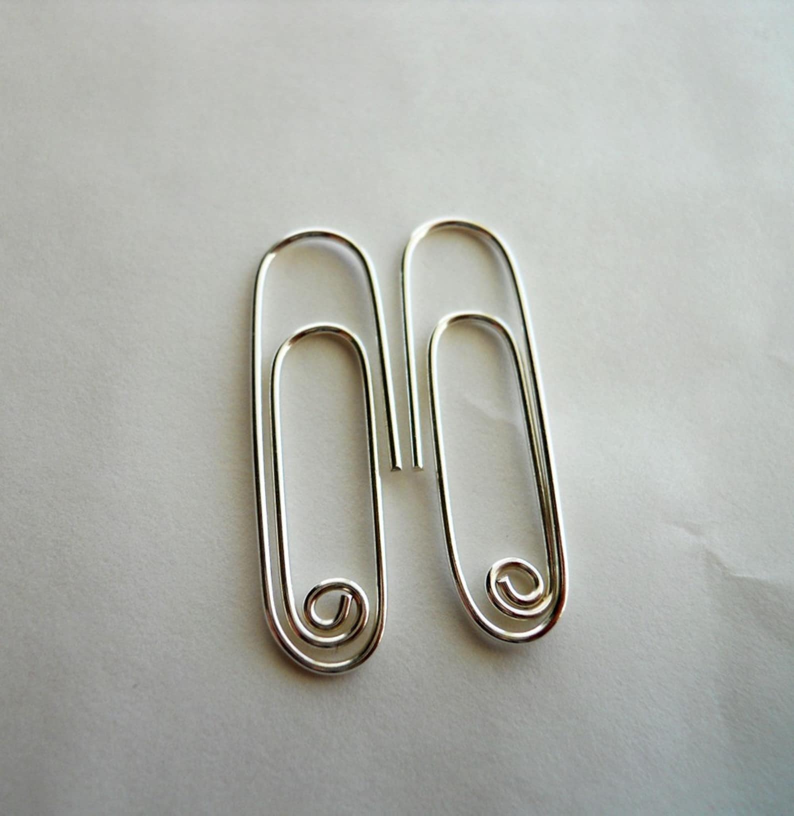Paper Clip Earrings 925 Sterling Silver Etsy