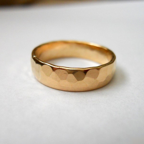 Hammered Low Dome Band 14K Gold Filled