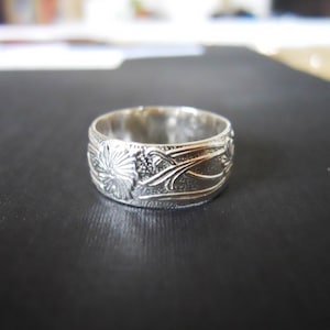 925 Sterling Silver Wide Pattern Band Ring