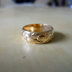 14K gold filled Heavy Pattern Band Ring image 2