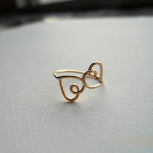 Double Heart Ring 14k Gold Filled