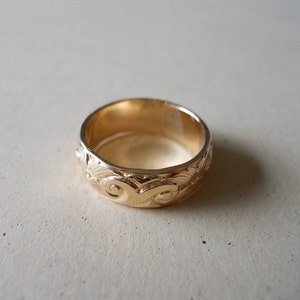 14K gold filled Heavy Pattern Band Ring image 3