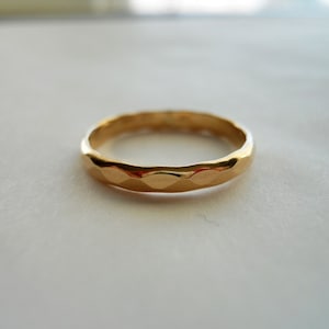 2.5mm Wide Hammered Band Ring 14k Gold Filled