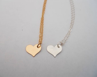 Heart Charm Necklace - Gold Filled or Sterling Silver