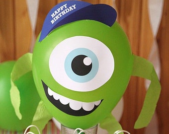 Balon imprezowy „Potwory i Spółka” Mike Wazowski – dekoracja imprezowa do druku (do pobrania w wersji cyfrowej)