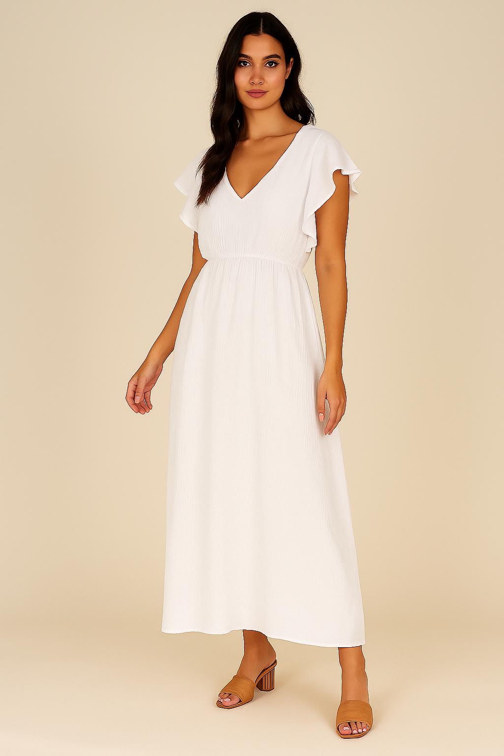 white christmas dresses Sundance Cotton Smocked Maxi Dress | Off white Organic Cotton Dress - Bohemian  Cotton Dress main image 1