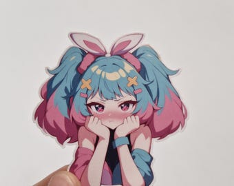 Cute Anime Girl Sticker - Matte Vinyl Decal for Laptops, Water Bottles, and More! Different sizes are available.