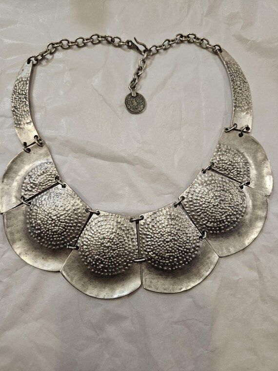 Arabic Silver Statement Necklace - image 1