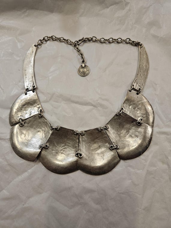 Arabic Silver Statement Necklace - image 2