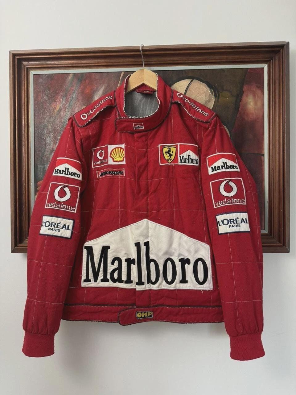 Ferrari Marlboro 刺繍 レーシング ジャケット ブルゾン F-1 Ferrari F1 Marlboro embroidered racing jacket with padding
