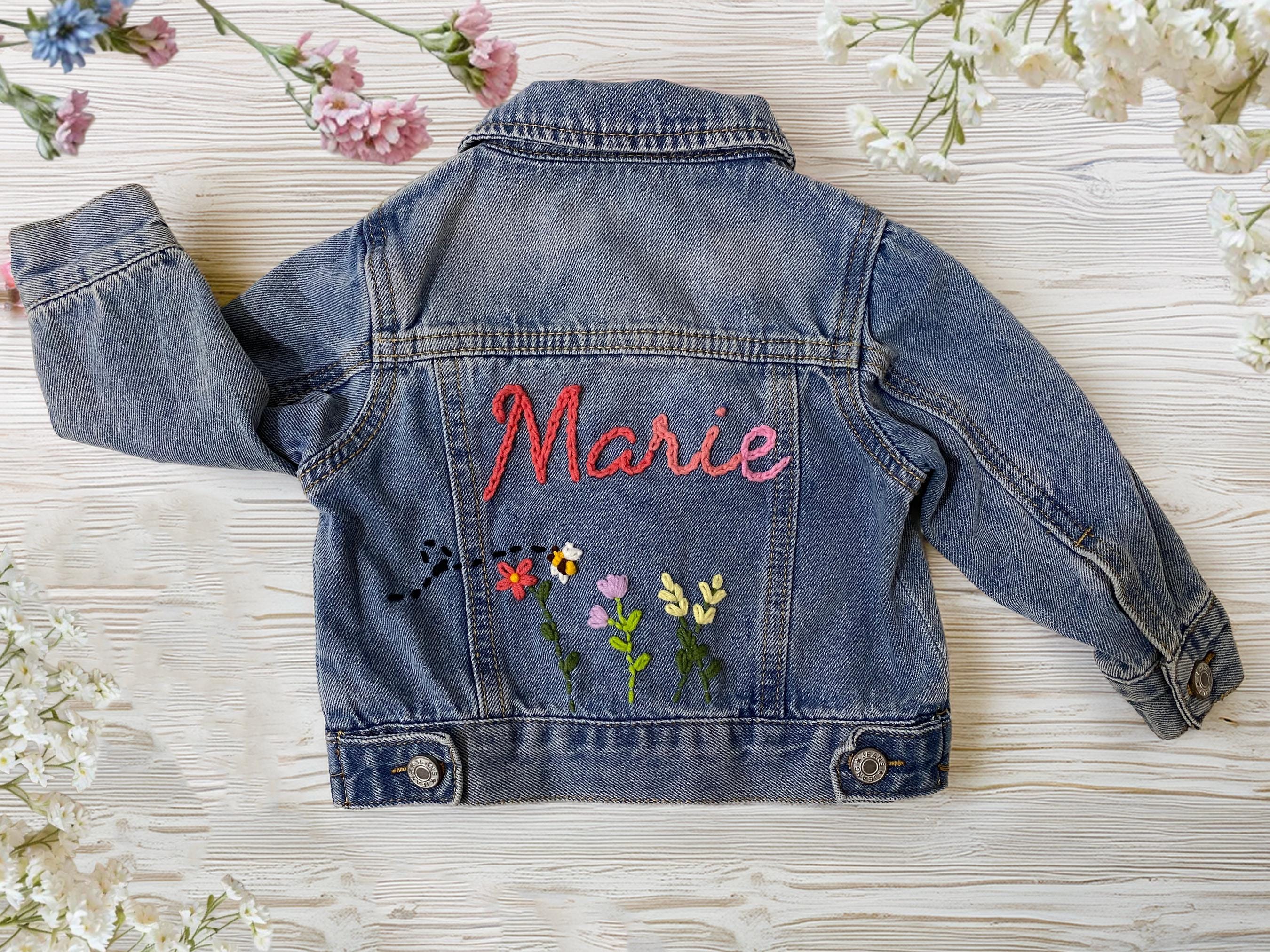 Hand embroidered denim jacket - Etsy 日本