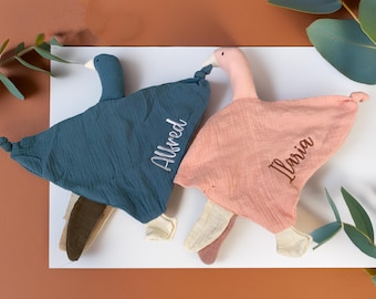 Aangepaste naam schattige dierendeken, geborduurd veiligheidsdekbed voor baby's, machinewasbare babydeken, zacht voor peuters