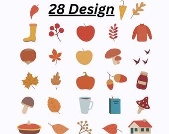Herbst-Stickmuster: 28 Herbst Maschinenstickmuster (Digitaler Download