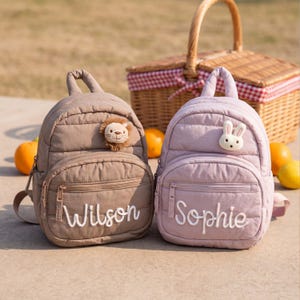 Personalisierte Sommercamp Tasche 3D Name Stepprucksack Geschwister Zwillinge Geschenk Kinder Ausflug Rucksack