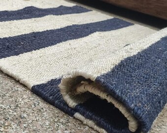 Handvävd hampajutematta: Löpare i naturfiber