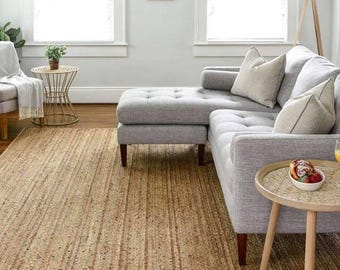 Handmade Braided Jute Rug: Eco-Friendly Vegan Area Rug