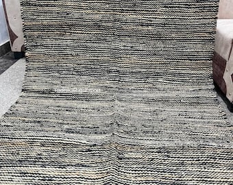 Alfombra de yute hecha a mano: alfombra tejida bohemia ecológica