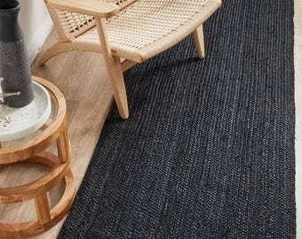 Handwoven Jute Runner Rug, Custom Size, Natural Fiber Hallway Rug