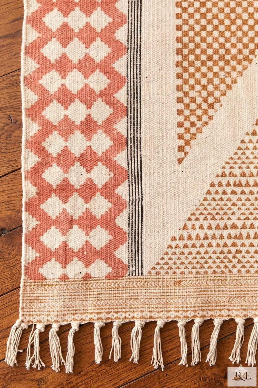 Stair Runner Rug - Hand Block Printed Rugs - Custom Size Rug-orange ...