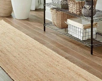 Handmade Jute Runner Rug : Natural Bohemian Decor