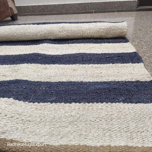Handwoven Hemp Jute Rug: Natural Fiber Area Runner