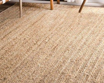 Carpette en jute tissée à la main : style bohème scandinave naturel