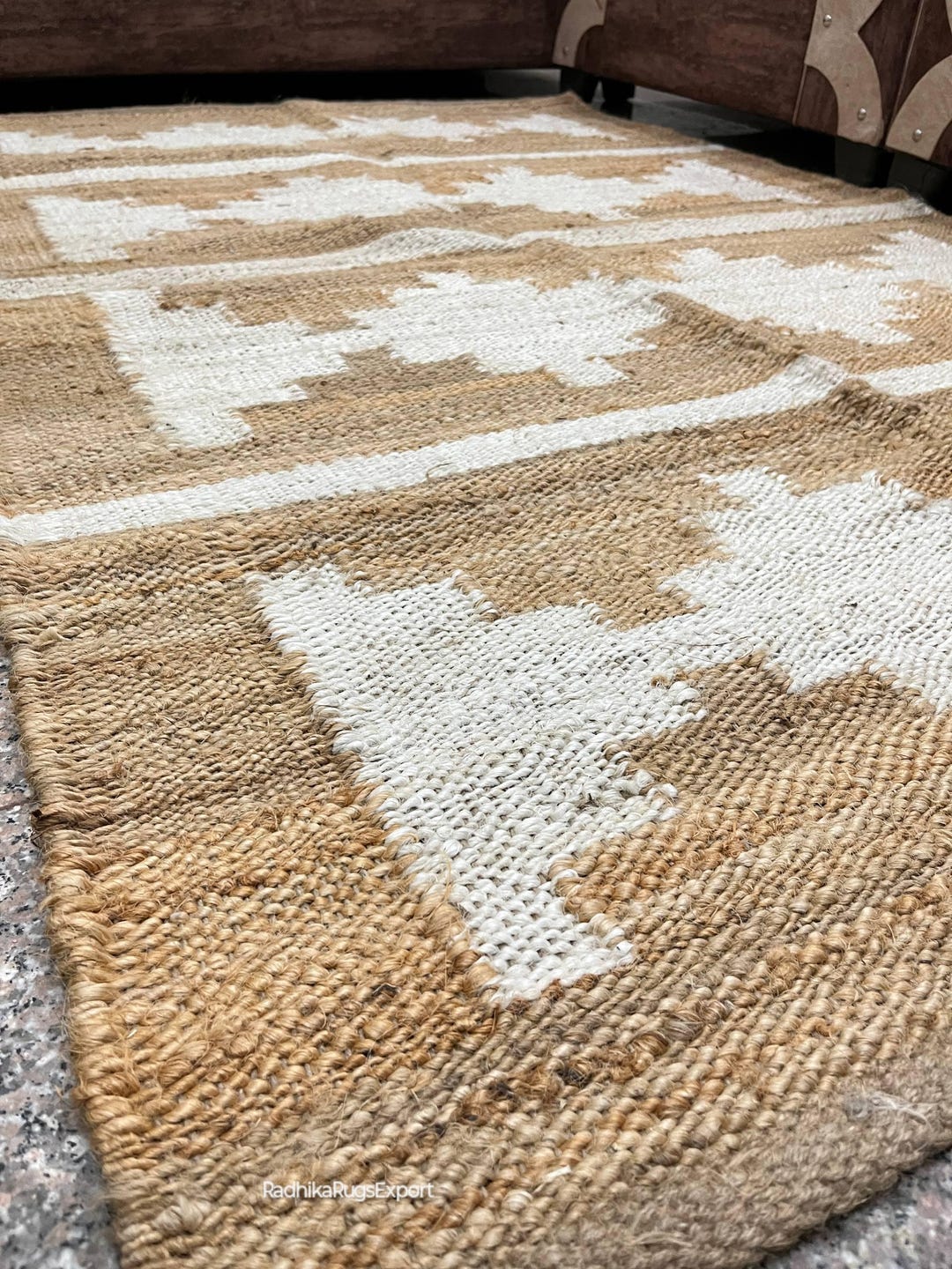 Handmade Oriental Jute Rug - Woven Natural Black Hemp Runner - Bohemian ...