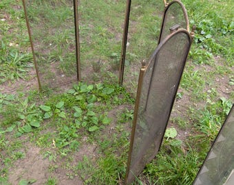 Art deco massief messing sierlijk gaas uitklapbaar 5-delig haardscherm xl 63" gratis verzending