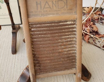 Washboard Double Handi / Columbus Washboard Co. Washboard Vintage 1920s antique galvanized farmhouse decor