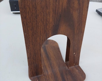 Pair Vtg MCM Rogers Metal Industrial  Wood Grain Finish Book Ends 8.5” Tall