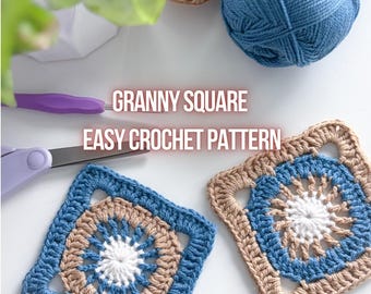 Granny Square Crochet Pattern PDF – Easy Motif for Blankets, Bags, Decor (Digital Download)
