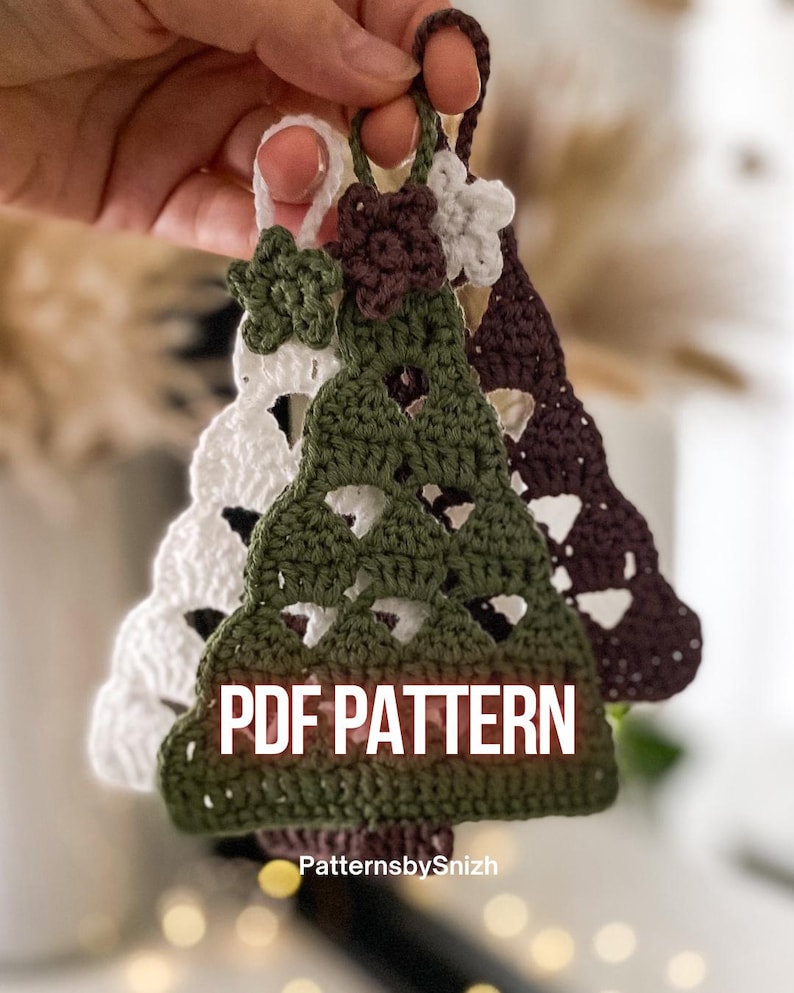 Crochet Pattern Mini Christmas Tree Ornament - Lacy Holiday Decor (PDF ...