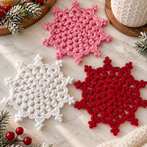 Crochet Snowflake Coaster Pattern PDF | Christmas Doily Pattern | Winter Coaster Round Doily | Crochet Christmas