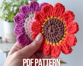 Crochet Flower Coaster Pattern PDF | Beginner Mug Rug, Home Decor (Digital Download)