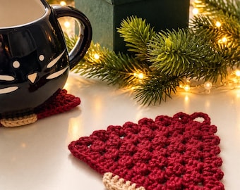 Schema per sottobicchiere a forma di albero di Natale all'uncinetto / Decorazione festiva per la tavola (PDF)